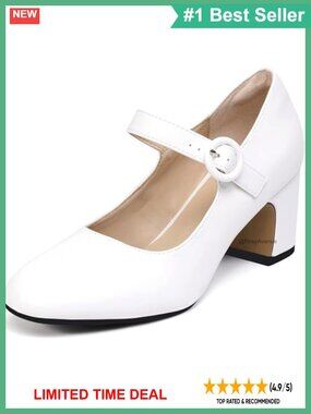 Mary Jane Pumps Closed Toe Low Chunky Block Heel Dress Shoes